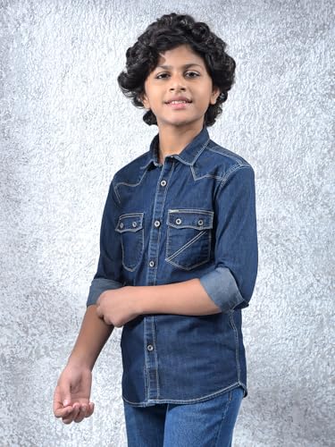 Crimsoune Club Boy's Blue 100% Cotton Shirt (5-6Y)