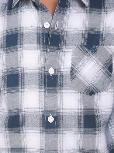 Crimsoune Club Boy's Green Checked 100% Cotton Shirt (7-8Y)