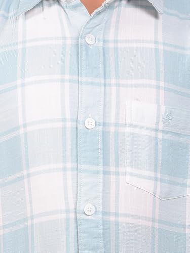 Crimsoune Club Boy's Green Checked 100% Cotton Shirt (7-8Y)