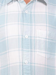 Crimsoune Club Boy's Green Checked 100% Cotton Shirt (7-8Y)