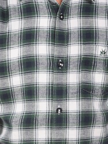 Crimsoune Club Boy's Green Checked 100% Cotton Shirt (5-6Y)