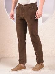Crimsoune Club Men's Brown Straight Corduroy Trousers (38)