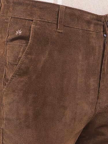 Crimsoune Club Men's Brown Straight Corduroy Trousers (38)