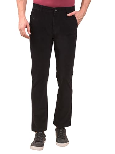 Crimsoune Club Men's Black Straight Corduroy Trousers (40)