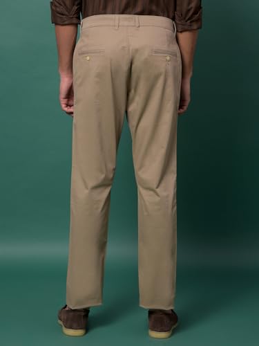 Crimsoune Club men's khaki casual trousers, slim fit with front pockets and belt loops, displayed on a neutral background.