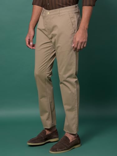 Crimsoune Club men's khaki casual trousers, lightweight and comfortable, shown on a model side view.