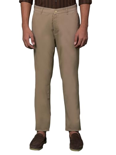 Crimsoune Club men's khaki casual trousers, relaxed fit, front pockets, and belt loops, displayed on a hanger.