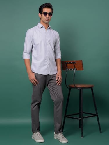 Crimsoune Club men's grey casual trousers with a relaxed fit, suitable for everyday wear, featuring a classic design and belt loops.