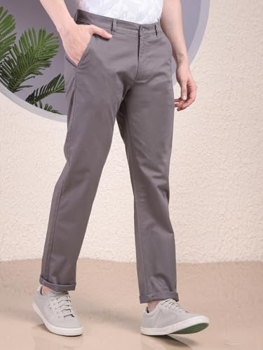 Crimsoune Club Men's Grey Straight Trousers
