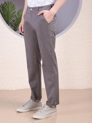 Crimsoune Club Men's Grey Straight Trousers