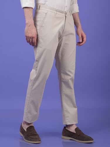 Crimsoune Club Men's Beige Printed Trousers