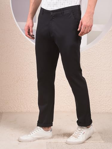 Black Crimsoune Club men's casual trousers with a relaxed fit and classic style, suitable for everyday wear.