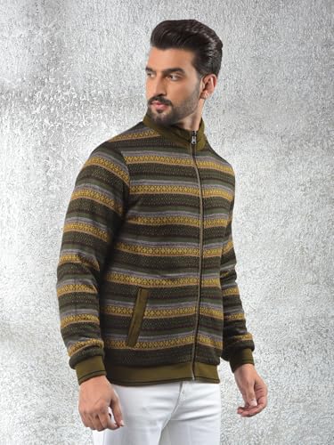 Crimsoune Club Men's Green Jacquard Reversible Jacket (M)