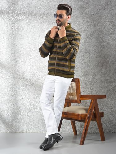 Crimsoune Club Men's Green Jacquard Reversible Jacket (M)