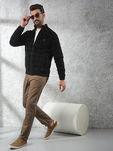 Crimsoune Club Men's Black Jacquard Reversible Jacket