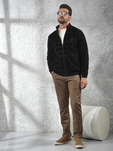 Crimsoune Club Men's Black Jacquard Reversible Jacket