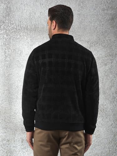 Crimsoune Club Men's Black Jacquard Reversible Jacket