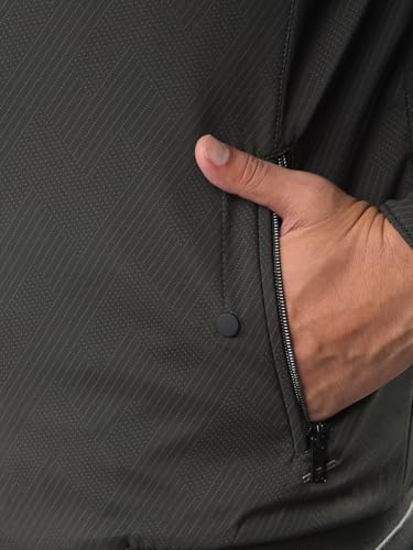 Crimsoune Club Men's Black Printed Puffer Jacket (XXL)