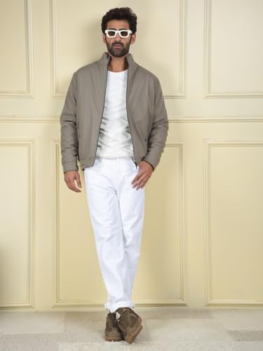 Crimsoune Club Men's Beige Printed Puffer Jacket (M)