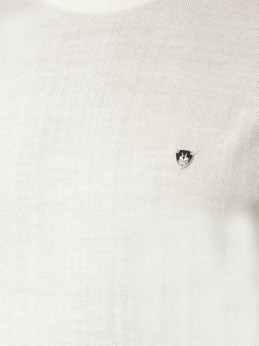 Crimsoune Club Men's Off White High-Neck Knitted Sweater (M)