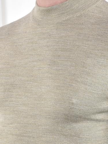 Crimsoune Club Men's Beige High-Neck Knitted Sweater (L)