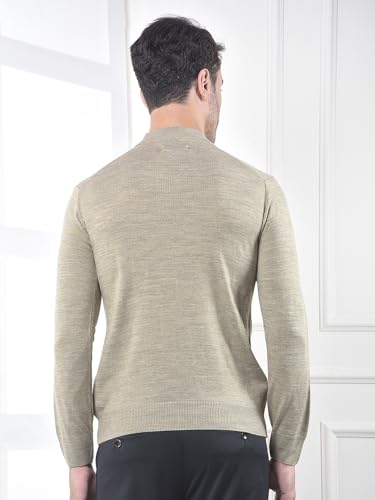 Crimsoune Club Men's Beige High-Neck Knitted Sweater (L)