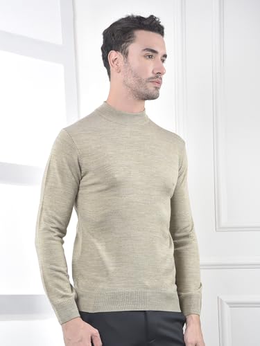 Crimsoune Club Men's Beige High-Neck Knitted Sweater (L)