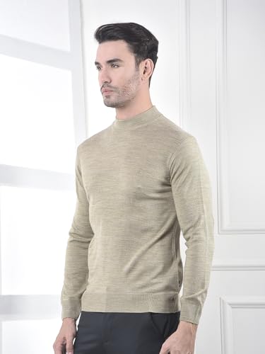 Crimsoune Club Men's Beige High-Neck Knitted Sweater (L)