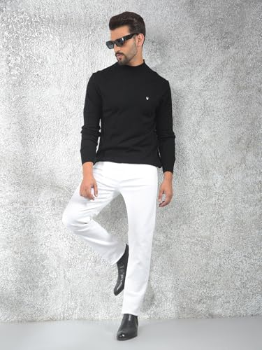 Crimsoune Club Men's Black High-Neck Knitted Sweater (XXL)