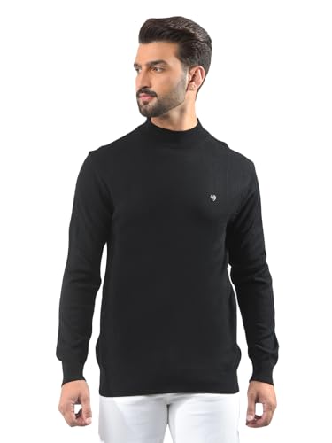 Crimsoune Club Men's Black High-Neck Knitted Sweater (XXL)