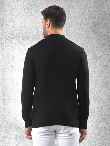 Crimsoune Club Men's Black High-Neck Knitted Sweater (XXL)