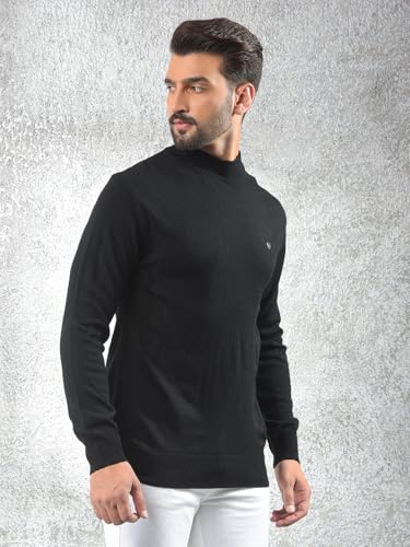 Crimsoune Club Men's Black High-Neck Knitted Sweater (XXL)