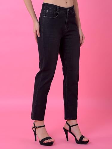 Crimsoune Club Women's Classic Black Straight Leg Denim Jeans (34)