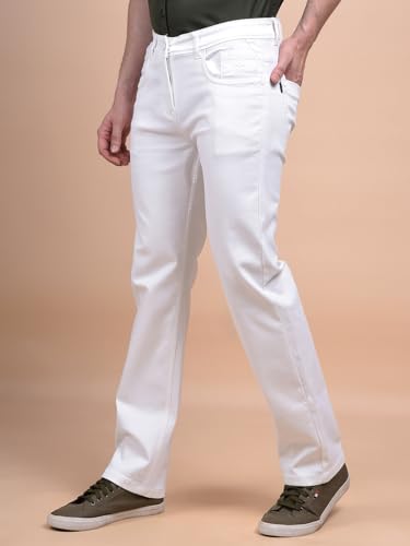 Crimsoune Club Men's White Straight Jeans (34)
