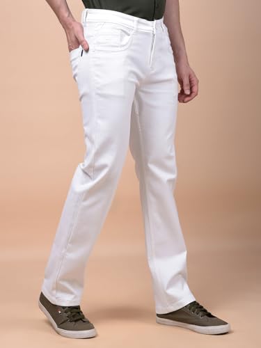Crimsoune Club Men's White Straight Jeans (34)