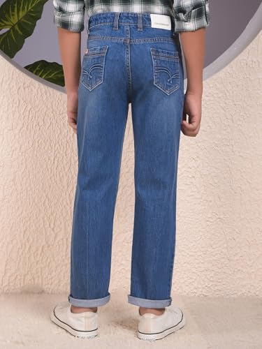 Crimsoune Club Boy's Navy Blue Straight Jeans (7-8Y)
