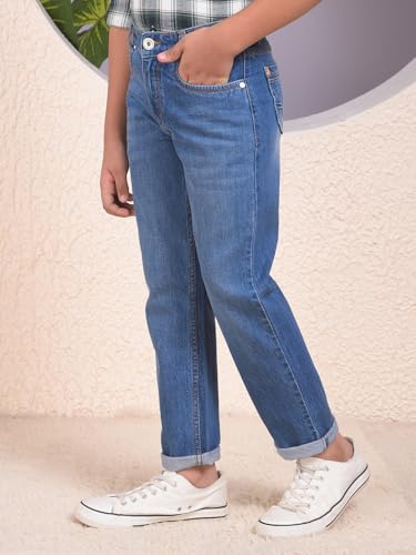 Crimsoune Club Boy's Navy Blue Straight Jeans (7-8Y)