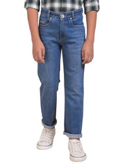 Crimsoune Club Boy's Navy Blue Straight Jeans (7-8Y)