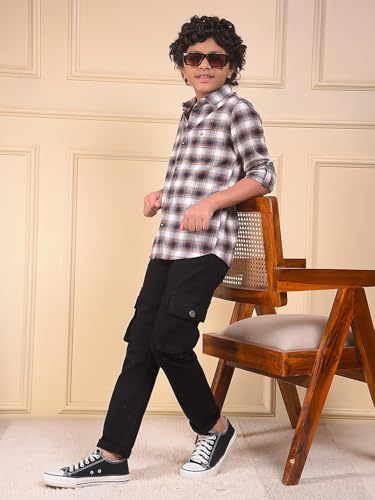 Crimsoune Club Boy's Black Straight Cargo Jeans (15-16Y)