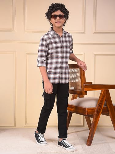 Crimsoune Club Boy's Black Straight Cargo Jeans (15-16Y)