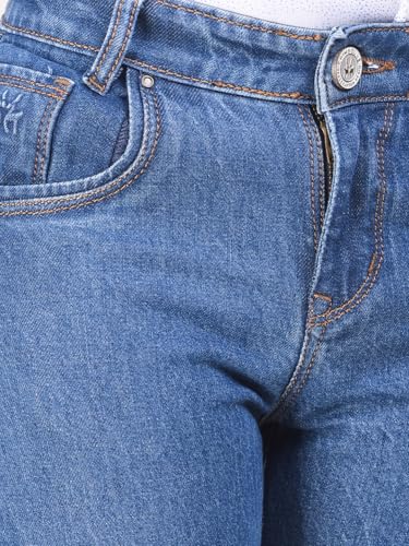 Crimsoune Club Boy's Blue 100% Cotton Straight Cargo Jeans (11-12Y)