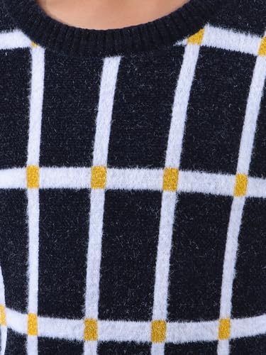 Crimsoune Club Boy's Black Checked Sweater (11-12Y)