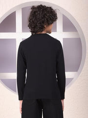 Crimsoune Club Boy's Black Jacquard Sweater (5-6Y)