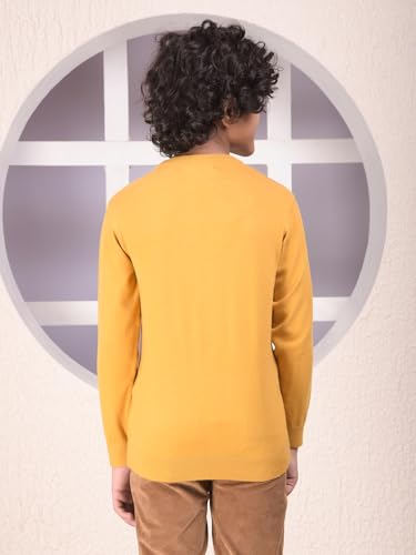 Crimsoune Club Boy's Mustard Jacquard Sweater (5-6Y)