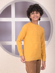 Crimsoune Club Boy's Mustard Jacquard Sweater (5-6Y)