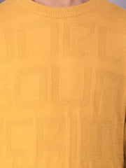 Crimsoune Club Boy's Mustard Jacquard Sweater (5-6Y)