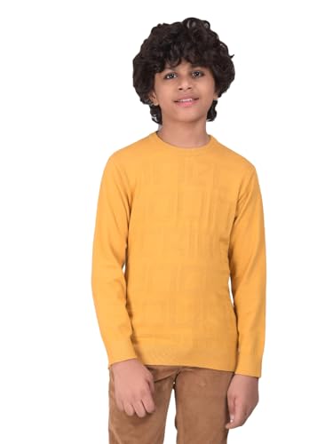 Crimsoune Club Boy's Mustard Jacquard Sweater (5-6Y)