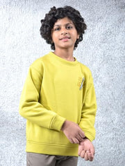 Crimsoune Club Boy's Green Oversize Sweatshirt (13-14Y)