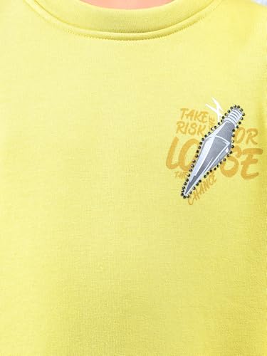 Crimsoune Club Boy's Green Oversize Sweatshirt (13-14Y)