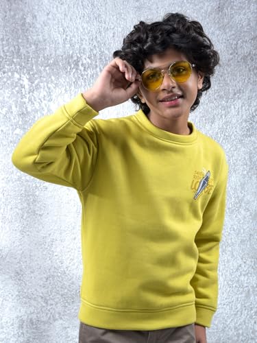 Crimsoune Club Boy's Green Oversize Sweatshirt (13-14Y)